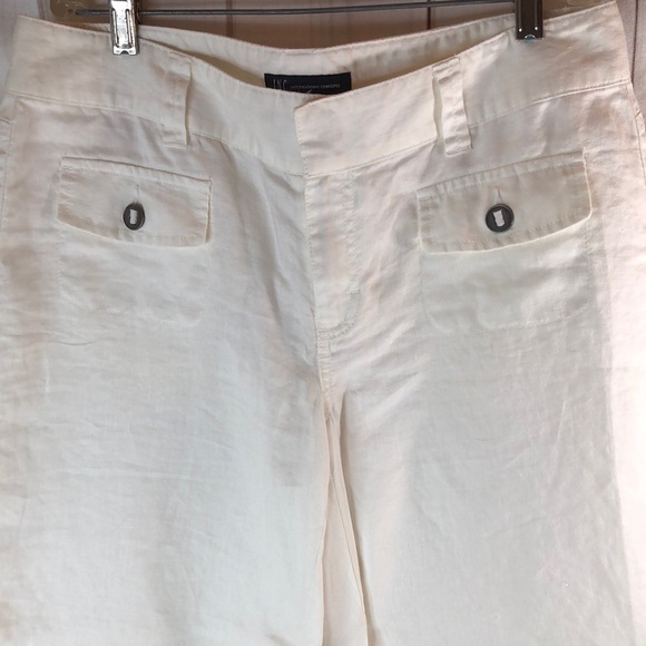 INC International Concepts White Linen Wide Leg Trousers Women’s Size 8 NWOT - Picture 9 of 12